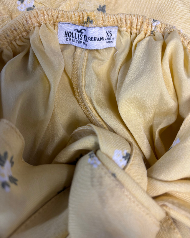 Hollister Yellow Floral Ruffle Mini Dress