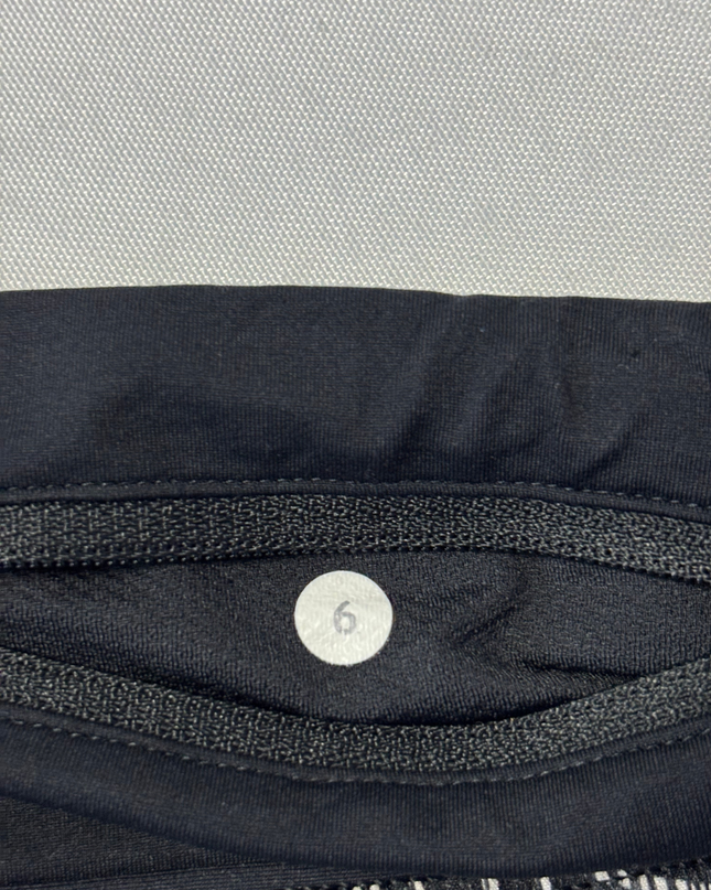 Lululemon Black and White Patterned Speed Up Running Shorts