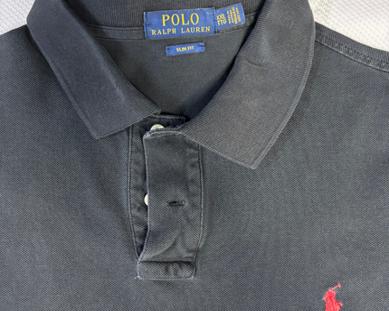 Polo Ralph Lauren Black Long Sleeve Slim Fit Polo Shirt