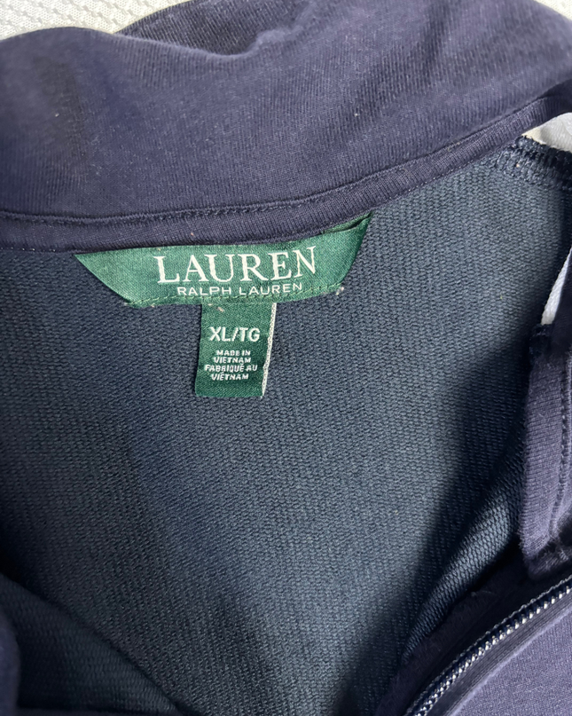 Ralph Lauren Navy Blue/Cream Colorblock Zip-Up Jacket