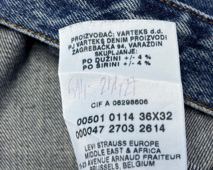 Levi's Blue 501 Original Straight Leg Button Fly Jeans