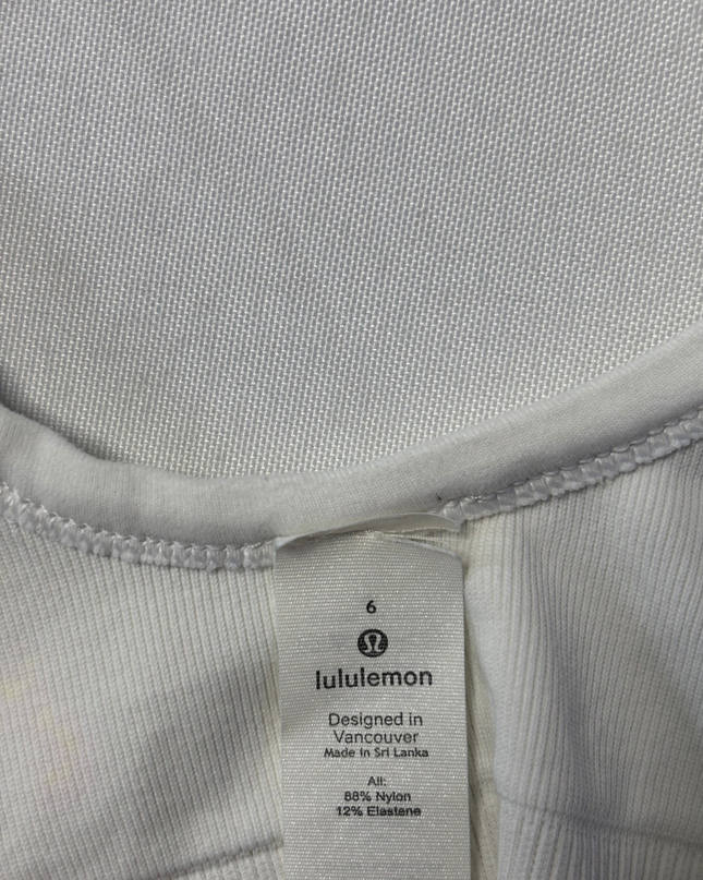Lululemon White Seamless Ribbed Sports Bra