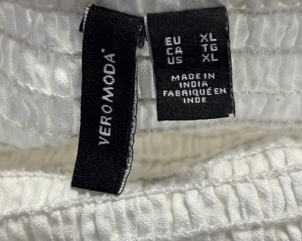 Vero Moda White Smocked Tiered Midi Dress