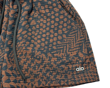 Alo Brown/Black Animal Print Athletic Shorts