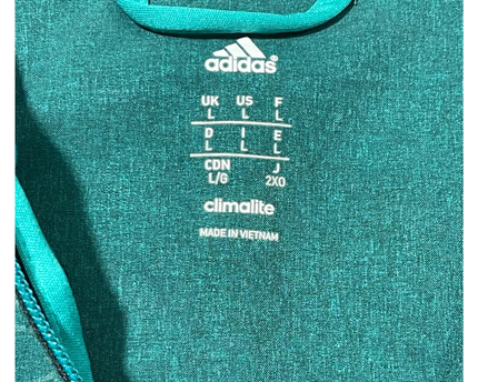 Adidas Grey and Teal Zip-Up Hooded Jacket