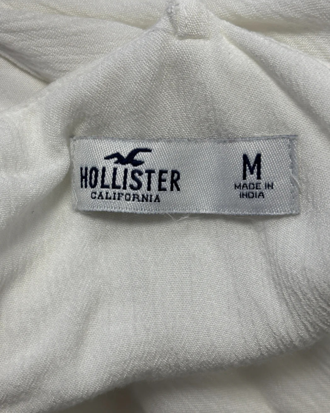 Hollister White Ladder Lace Open Back Tie Romper