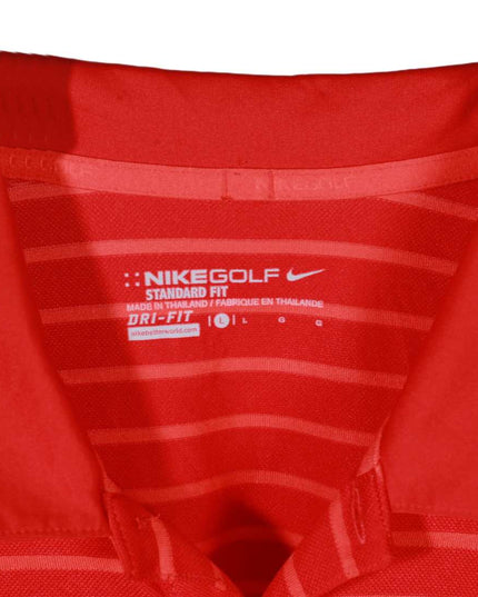 Nike Golf Dri Fit Standard Fit Performance Red Striped Polo Shirt - XL