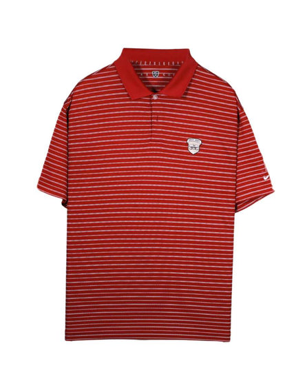 Nike Golf Red & White Striped Great Oaks Performance Polo Shirt - XL