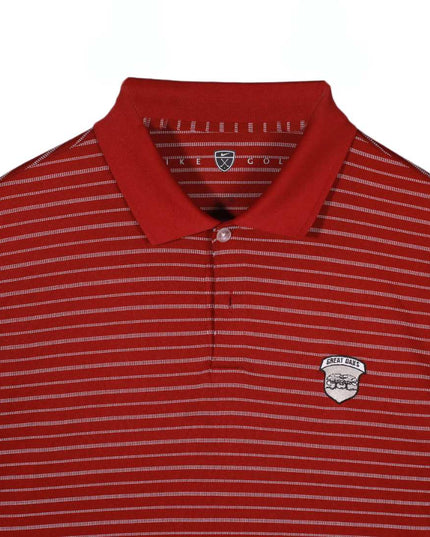 Nike Golf Red & White Striped Great Oaks Performance Polo Shirt - XL