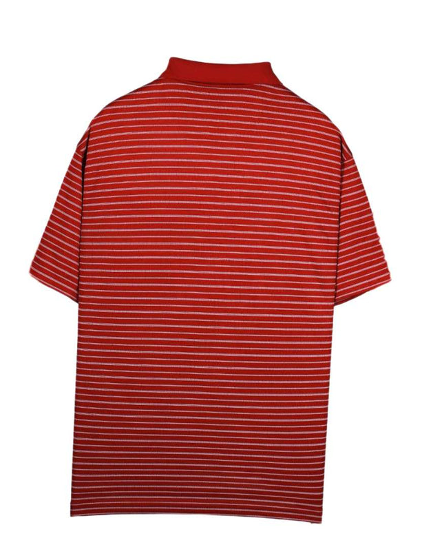 Nike Golf Red & White Striped Great Oaks Performance Polo Shirt - XL