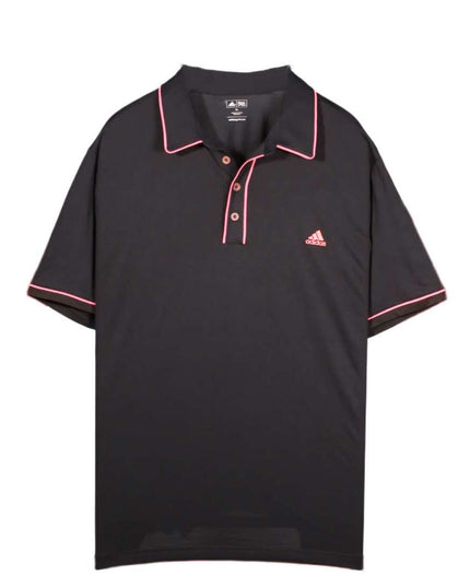 Adidas Golf Black & Pink Trim Performance Polo Shirt - XXL