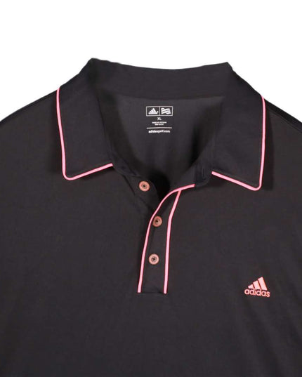 Adidas Golf Black & Pink Trim Performance Polo Shirt - XXL