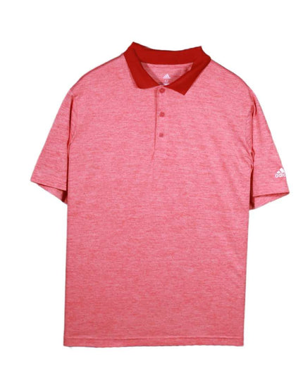 Adidas Red Heathered Performance Golf Polo Shirt - L