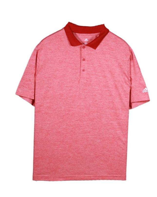 Adidas Red Heathered Performance Golf Polo Shirt - L