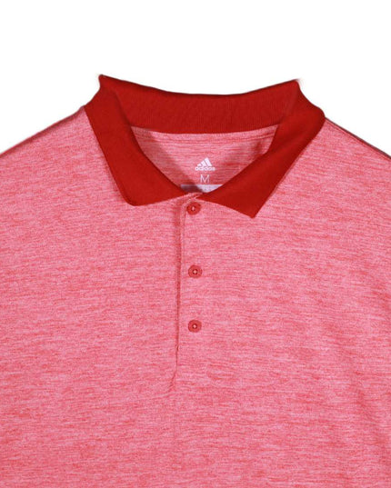Adidas Red Heathered Performance Golf Polo Shirt - L