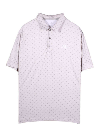 Adidas Golf White All-Over Logo Performance Polo Shirt - L