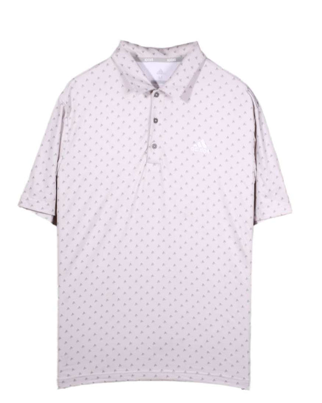 Adidas Golf White All-Over Logo Performance Polo Shirt - L