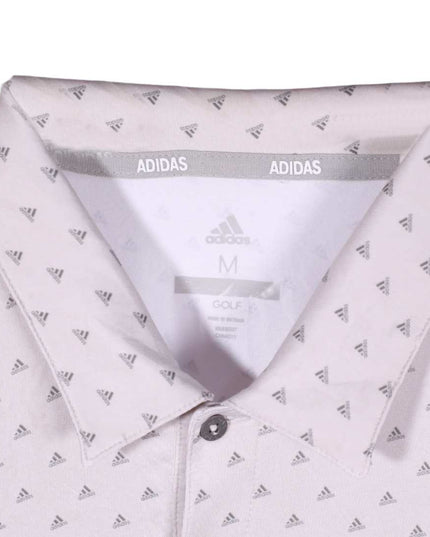 Adidas Golf White All-Over Logo Performance Polo Shirt - L