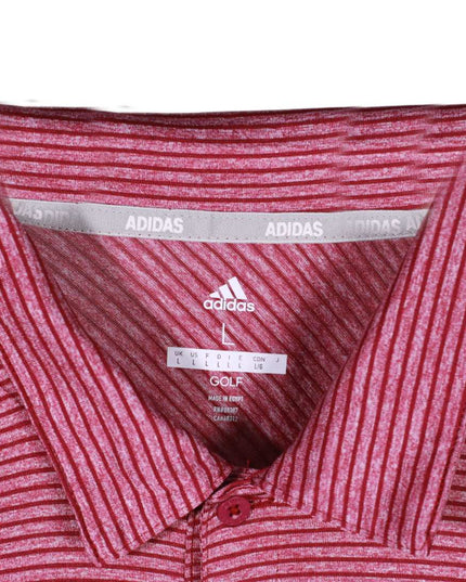 Adidas Golf Striped Casual Short Sleeve Polo Shirt - L