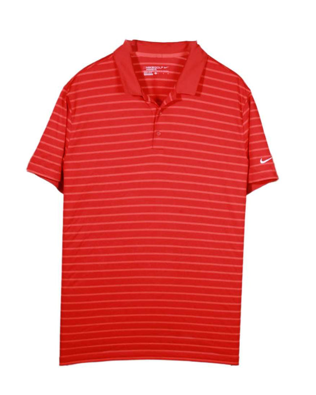 Nike Golf Dri Fit Standard Fit Performance Red Striped Polo Shirt - XL