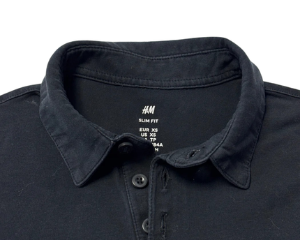 H&M Black Slim Fit Polo Shirt