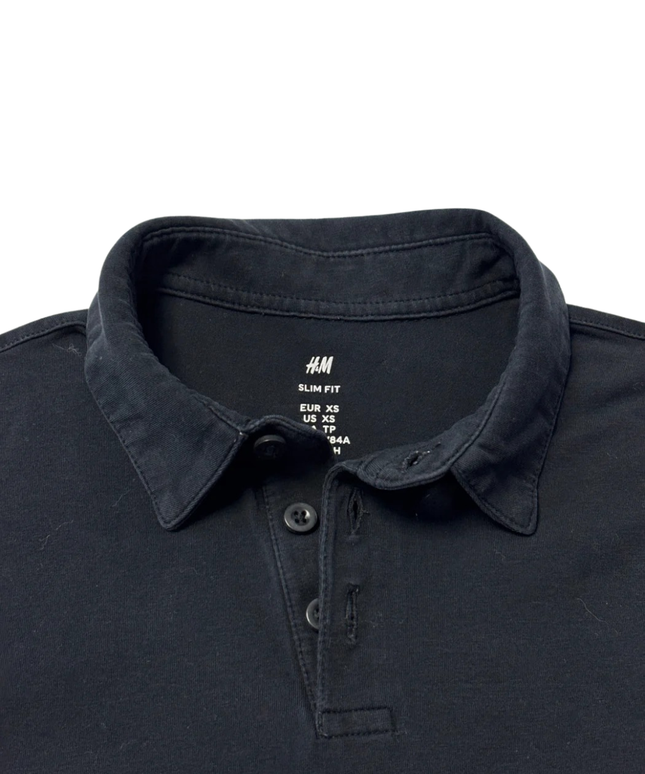 H&M Black Slim Fit Polo Shirt