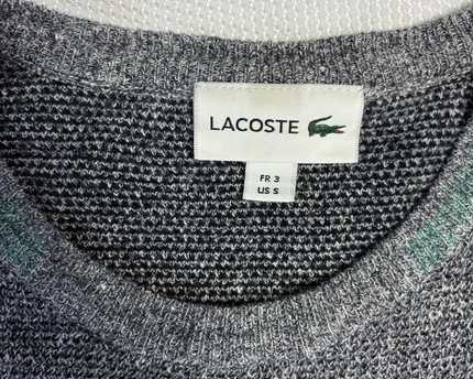 Lacoste Men's Classic Grey Textured Knit Sweater