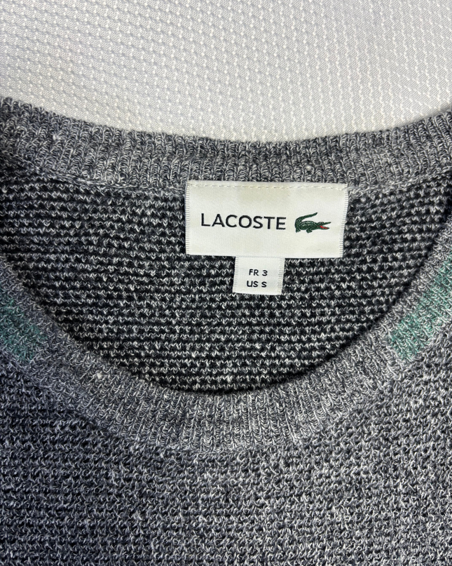 Lacoste Men's Classic Grey Textured Knit Sweater