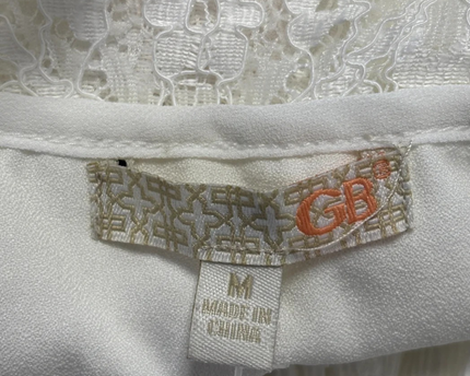 GB White Lace Trim Button-Front Jumpsuit W/Tags