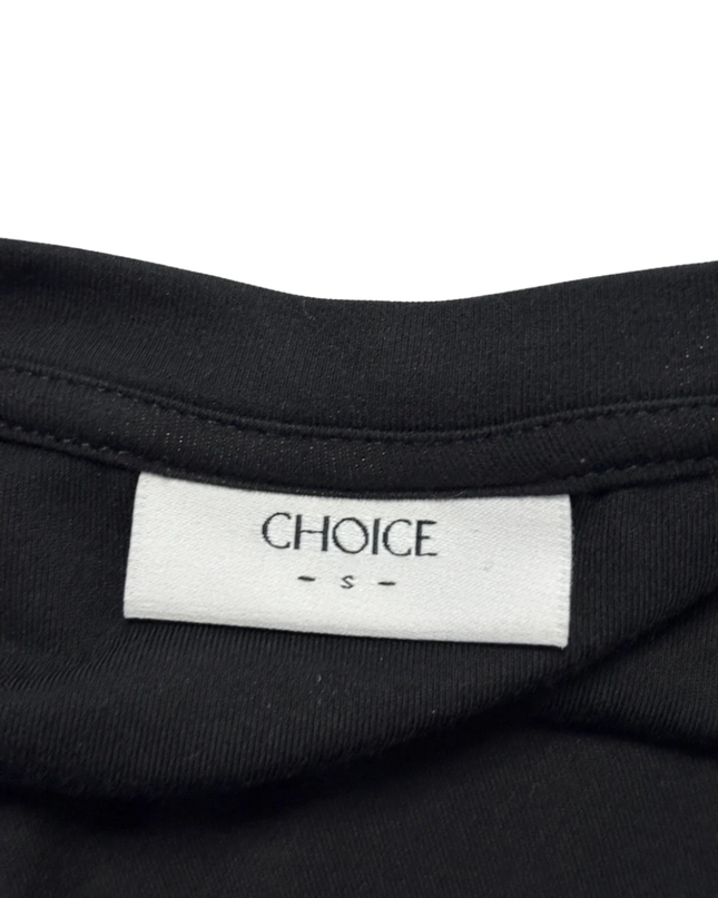 Choice Black Relaxed Fit Short Sleeve Viscose Top
