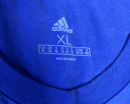 Adidas Blue 3-Stripe Crew Neck T-Shirt