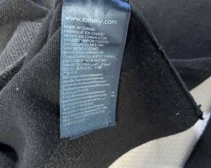 Tommy Hilfiger Black Cotton Silk Crewneck Sweater