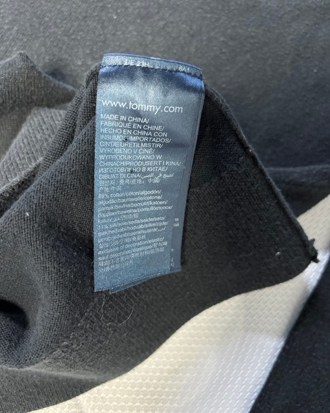 Tommy Hilfiger Black Cotton Silk Crewneck Sweater