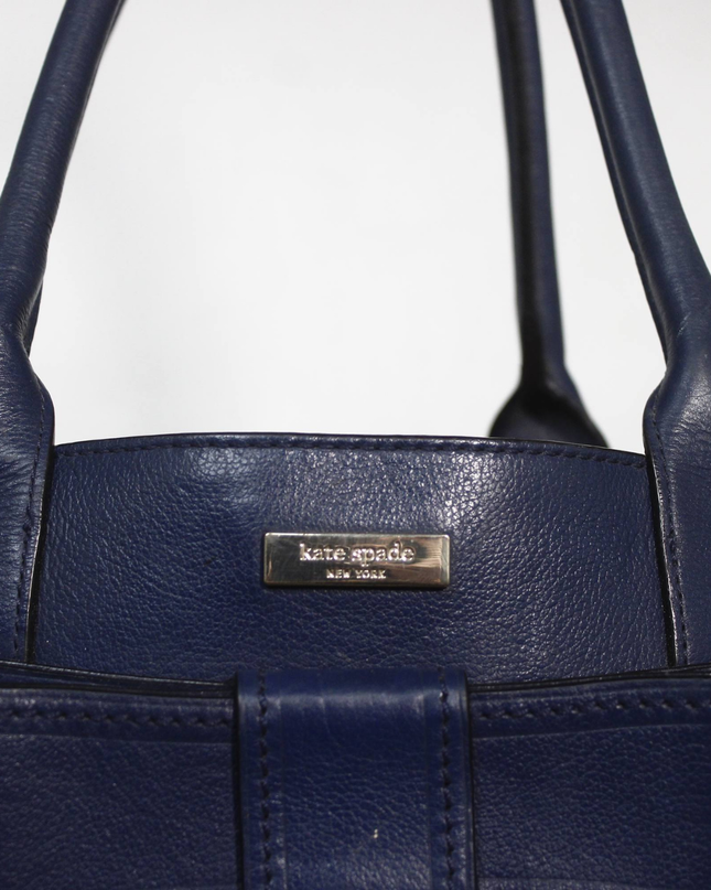 Kate Spade Navy Blue Leather Bow Shoulder Bag