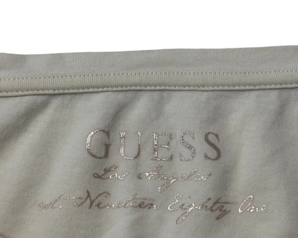 Guess Cream Floral Embellished Graphic Tee