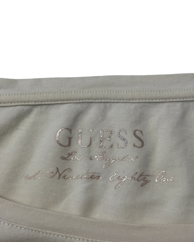 Guess Cream Floral Embellished Graphic Tee