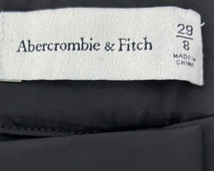 Abercrombie & Fitch Black Wide Leg Satin Trousers
