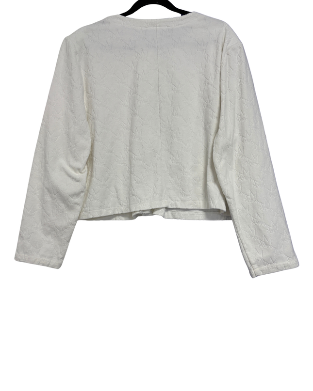 Royalty by Maluma White Textured Crown Jacquard Jacket