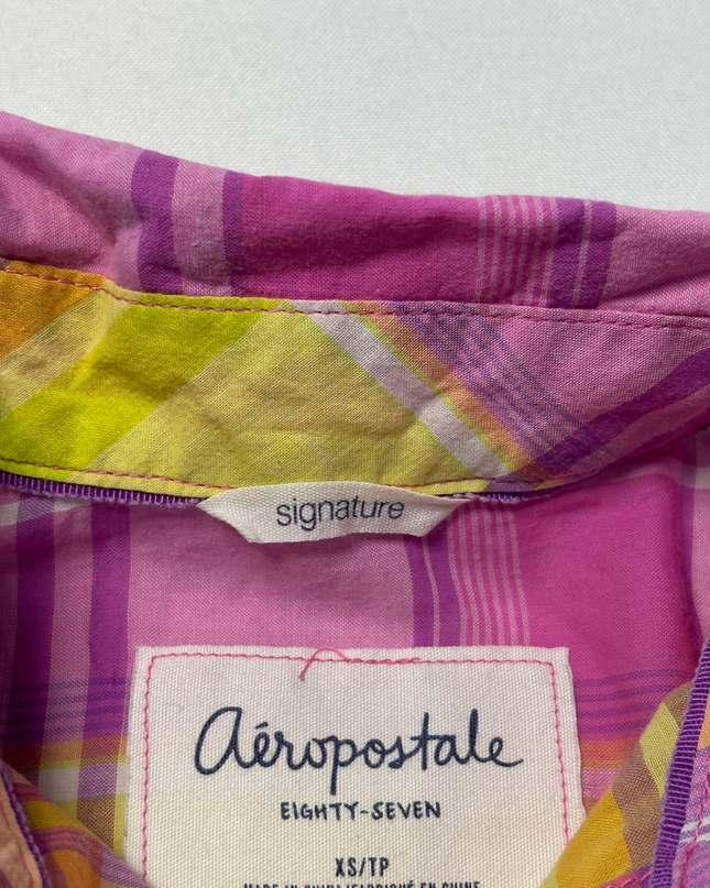Aeropostale Multicolor Plaid Button-Down Shirt