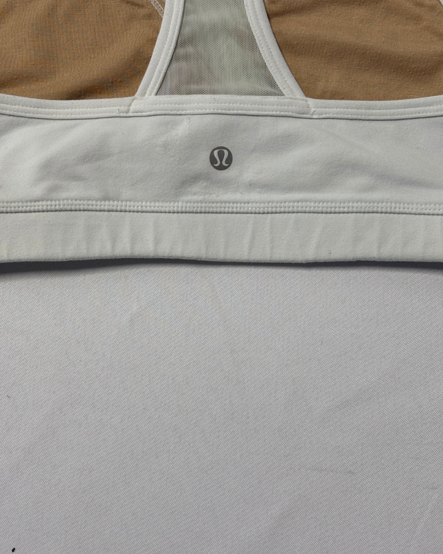 Lululemon White Wrap-Front Racerback Sports Bra