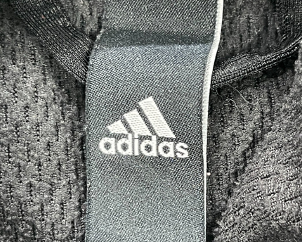 Adidas Dark Grey Signature Logo Performance Hoodie XS