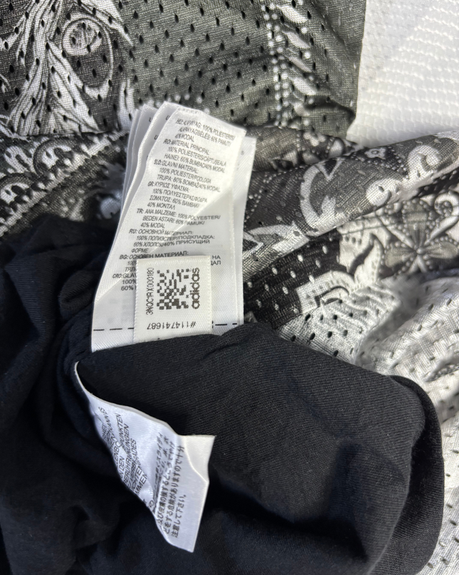 Adidas Black/White Paisley Mesh Basketball Style Tank Top