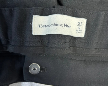 Abercrombie & Fitch Black Tailored Straight Leg Trousers