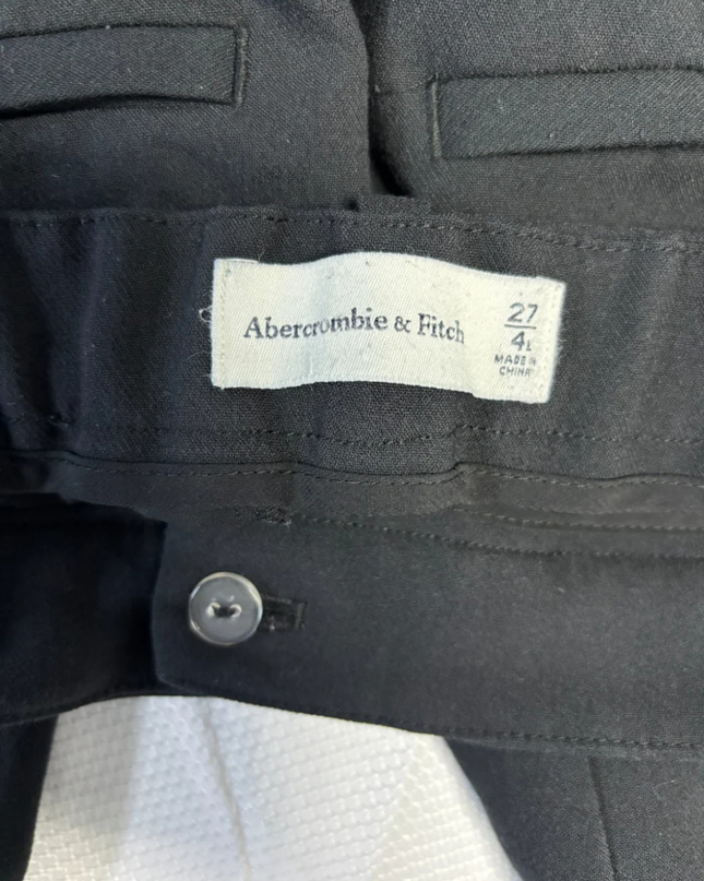 Abercrombie & Fitch Black Tailored Straight Leg Trousers