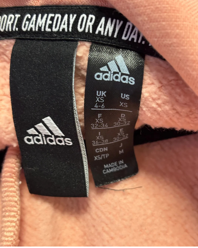 Adidas Pink Tonal Logo Pullover Hoodie
