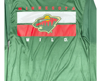 NHL Minnesota Wild Green Long-Sleeve Sports T-Shirt