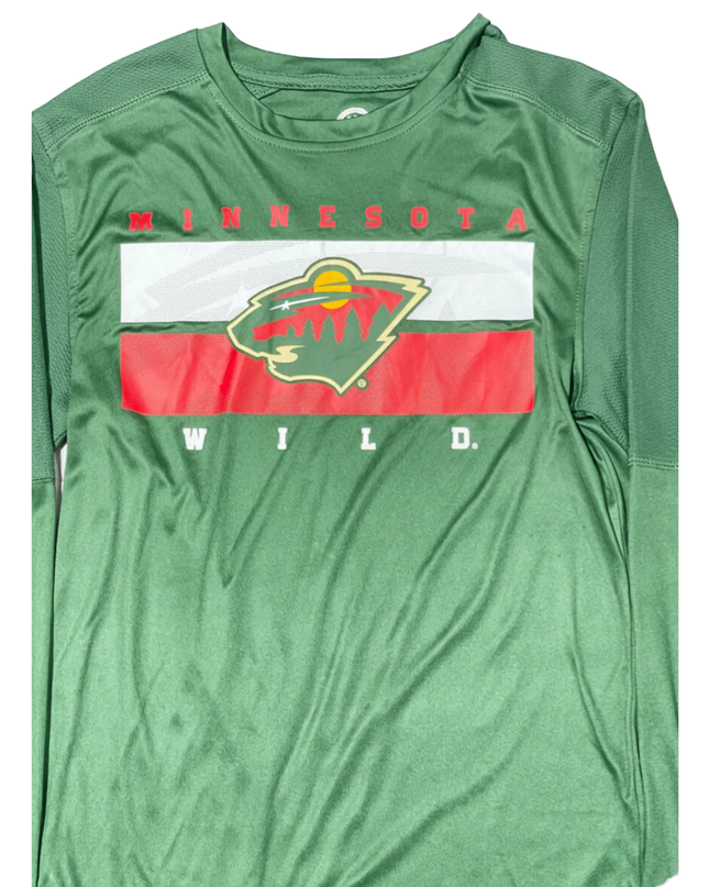 NHL Minnesota Wild Green Long-Sleeve Sports T-Shirt