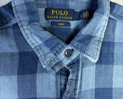 Polo Ralph Lauren Blue Indigo Buffalo Check Button-Down Shirt