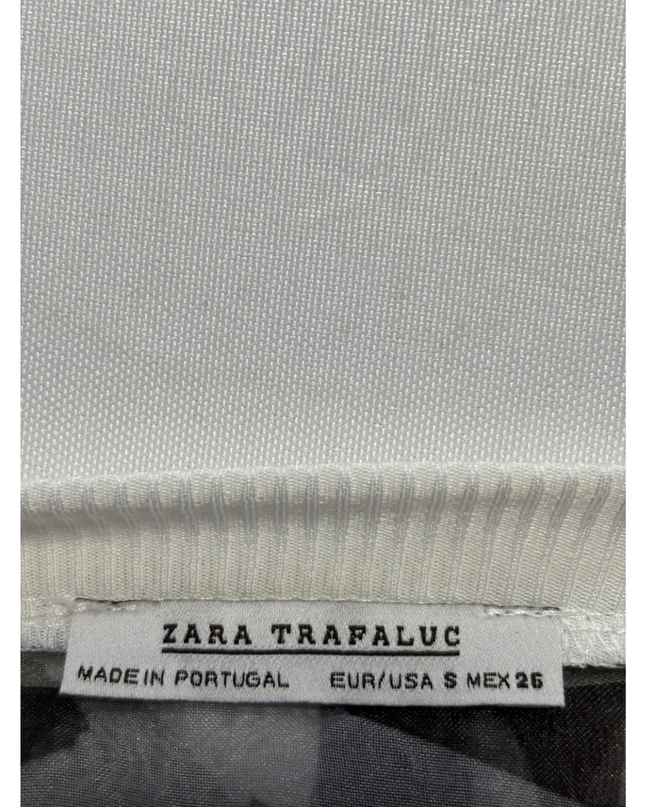 ZARA TRAFALUC Multicolor Sheer Mesh Floral Print Oversized Top