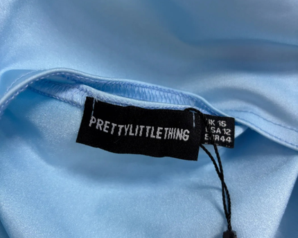 Pretty Little Thing Light Blue Cut-Out Unitard Romper